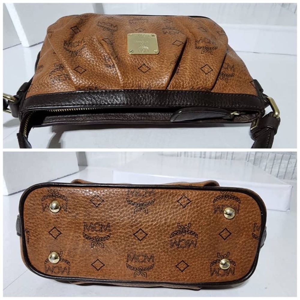 Authentic MCM Visetos Leather Pochette Chocolate/Brown - Picture 13 of 15